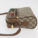 GUCCI GG Supreme Web Sherry Line Bag PVC Beige Gold 119 02 088 Auth BA12405-4