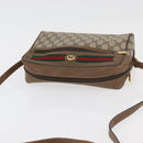 GUCCI GG Supreme Web Sherry Line Bag PVC Beige Gold 119 02 088 Auth BA12405-6