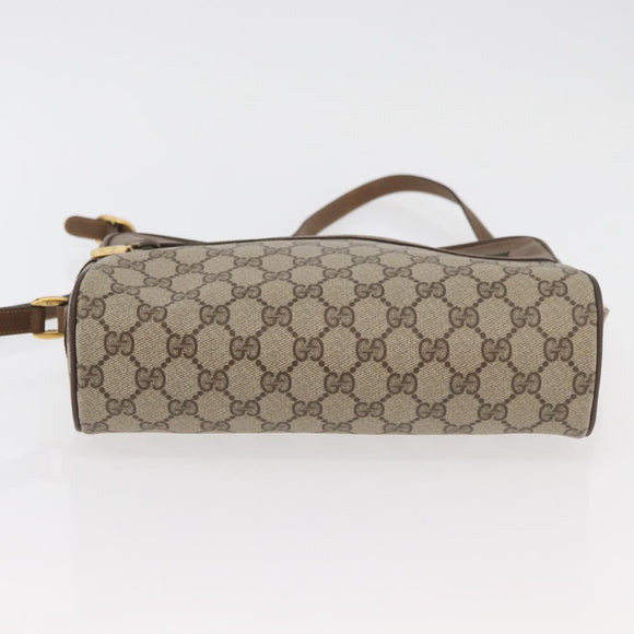 GUCCI GG Supreme Web Sherry Line Bag PVC Beige Gold 119 02 088 Auth BA12405