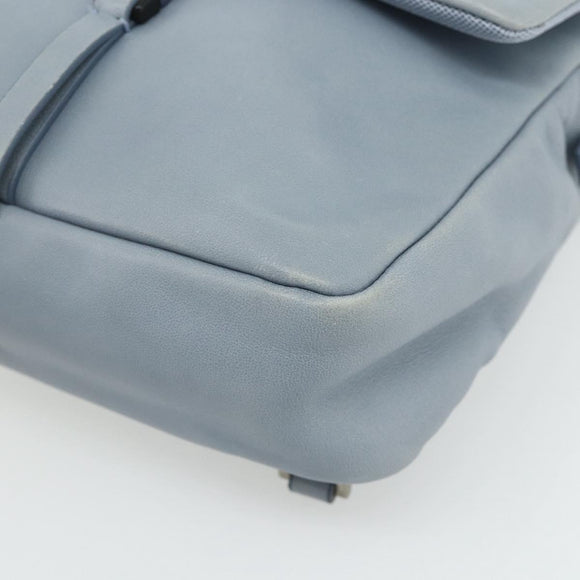 PRADA Backpack Leather Light Blue Silver Auth BA12406A