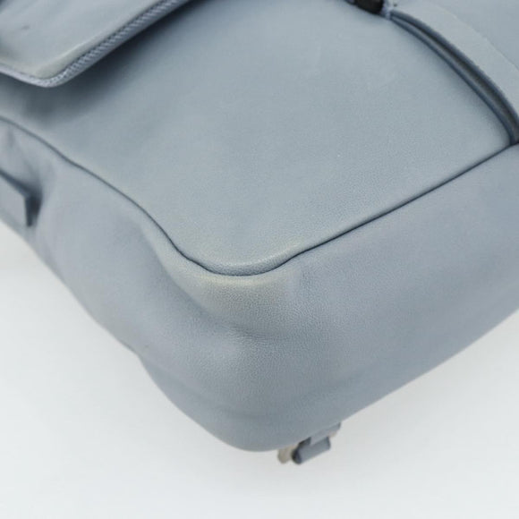 PRADA Backpack Leather Light Blue Silver Auth BA12406A