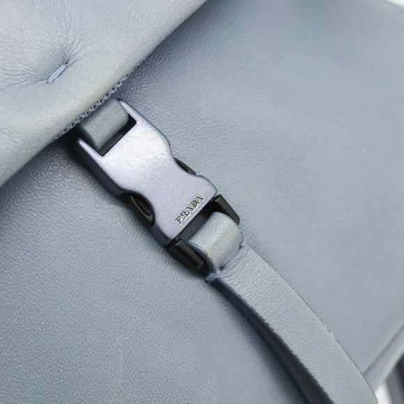 PRADA Backpack Leather Light Blue Silver Auth BA12406A