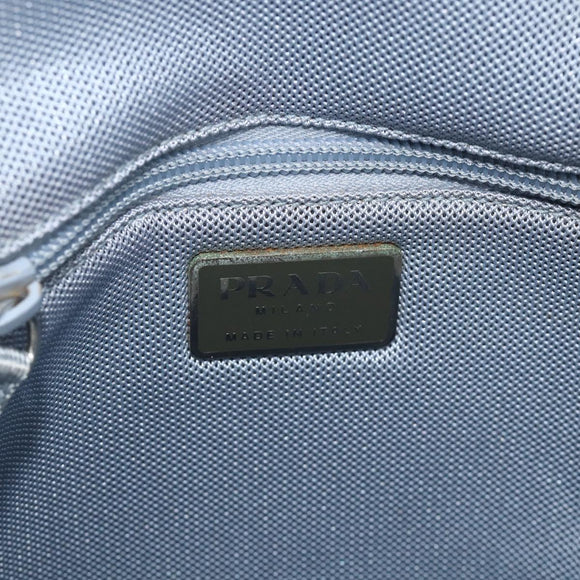 PRADA Backpack Leather Light Blue Silver Auth BA12406A