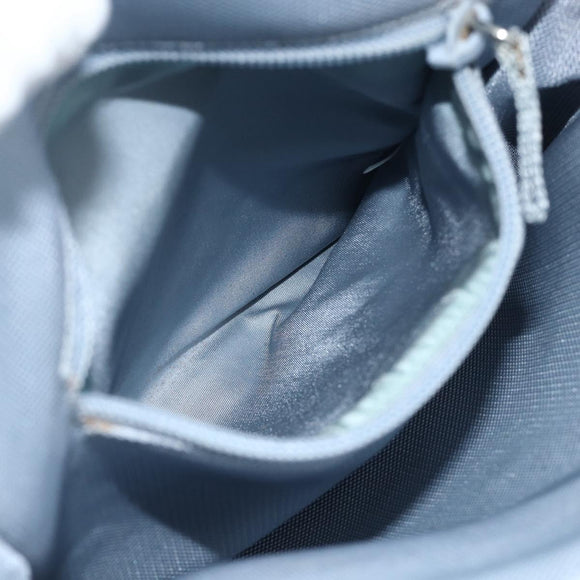 PRADA Backpack Leather Light Blue Silver Auth BA12406A