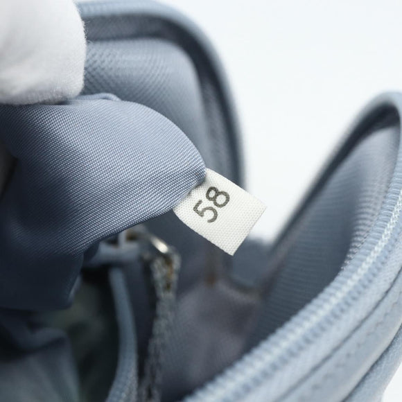 PRADA Backpack Leather Light Blue Silver Auth BA12406A