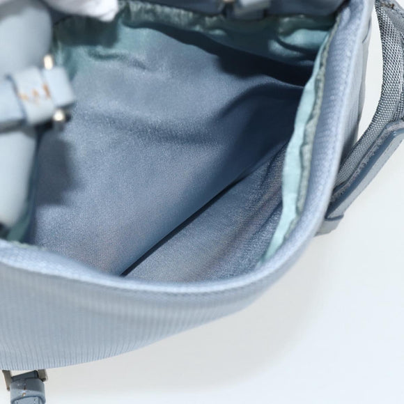 PRADA Backpack Leather Light Blue Silver Auth BA12406A