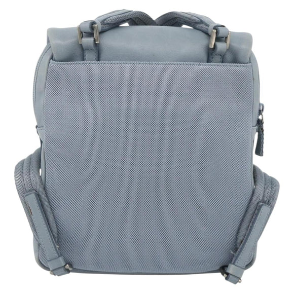 PRADA Backpack Leather Light Blue Silver Auth BA12406A