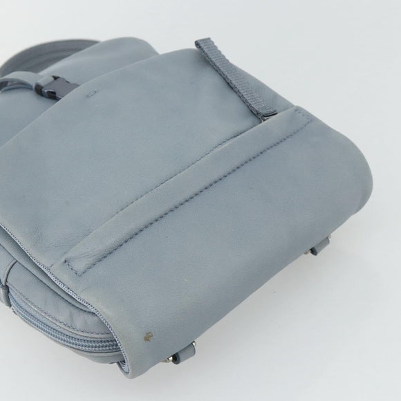 PRADA Backpack Leather Light Blue Silver Auth BA12406A