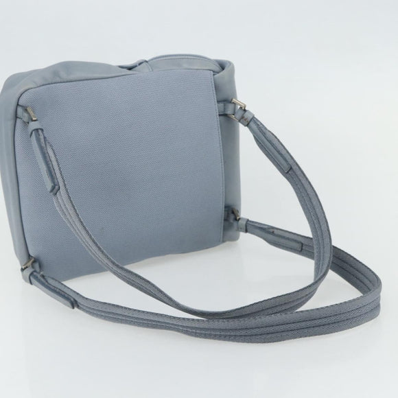 PRADA Backpack Leather Light Blue Silver Auth BA12406A