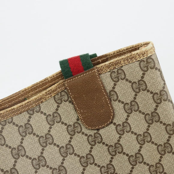GUCCI GG Supreme Web Sherry Line Tote Bag PVC Beige Red 39 02 003 Auth BA12408