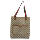 GUCCI GG Supreme Web Sherry Line Tote Bag PVC Beige Red 39 02 003 Auth BA12408-2