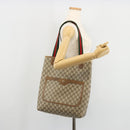 GUCCI GG Supreme Web Sherry Line Tote Bag PVC Beige Red 39 02 003 Auth BA12408-22