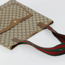 GUCCI GG Supreme Web Sherry Line Tote Bag PVC Beige Red 39 02 003 Auth BA12408-6