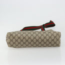 GUCCI GG Supreme Web Sherry Line Tote Bag PVC Beige Red 39 02 003 Auth BA12408-9