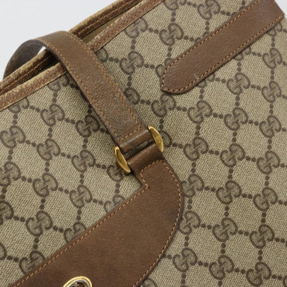 GUCCI GG Supreme Tote Bag PVC Beige Gold 39 02 061 Auth BA12409