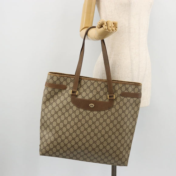 GUCCI GG Supreme Tote Bag PVC Beige Gold 39 02 061 Auth BA12409