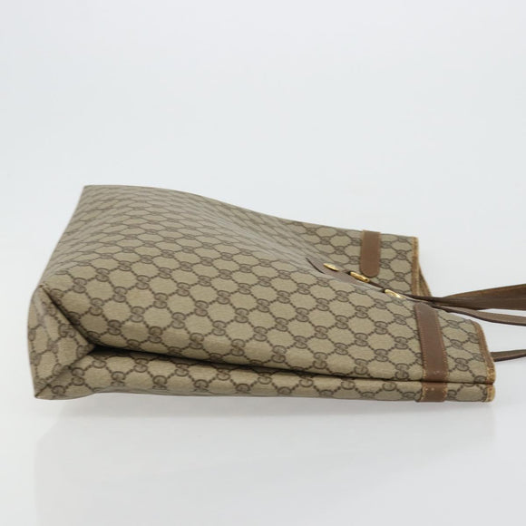 GUCCI GG Supreme Tote Bag PVC Beige Gold 39 02 061 Auth BA12409
