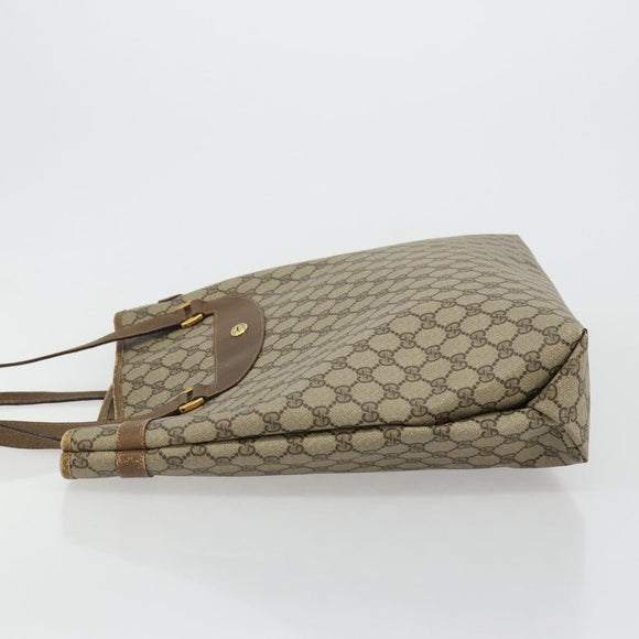 GUCCI GG Supreme Tote Bag PVC Beige Gold 39 02 061 Auth BA12409