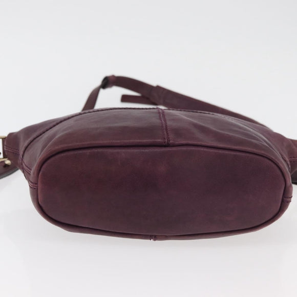 GIVENCHY Nightingale Hand Bag Leather 2way Purple Gold Auth BA12411A