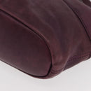 GIVENCHY Nightingale Hand Bag Leather 2way Purple Gold Auth BA12411A-16