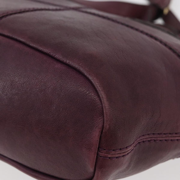 GIVENCHY Nightingale Hand Bag Leather 2way Purple Gold Auth BA12411A