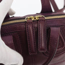 GIVENCHY Nightingale Hand Bag Leather 2way Purple Gold Auth BA12411A-18