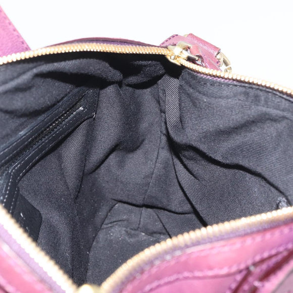 GIVENCHY Nightingale Hand Bag Leather 2way Purple Gold Auth BA12411A