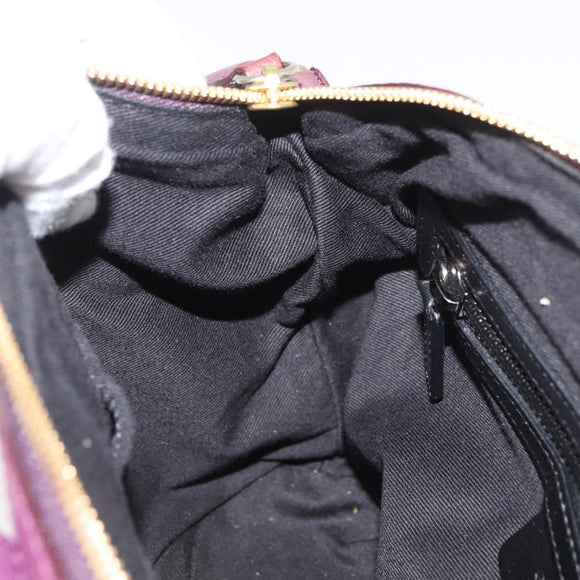 GIVENCHY Nightingale Hand Bag Leather 2way Purple Gold Auth BA12411A