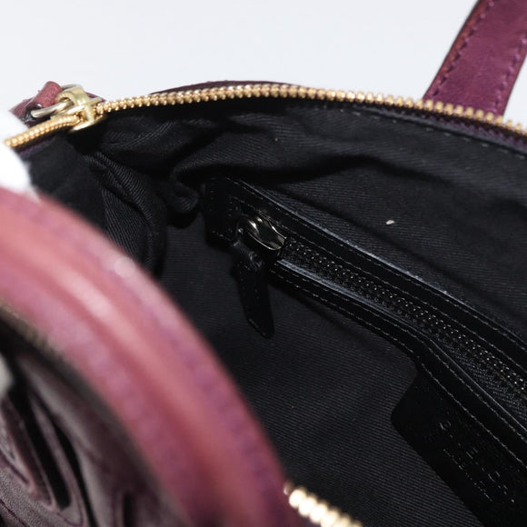 GIVENCHY Nightingale Hand Bag Leather 2way Purple Gold Auth BA12411A