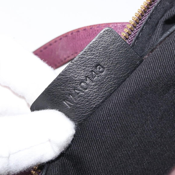 GIVENCHY Nightingale Hand Bag Leather 2way Purple Gold Auth BA12411A