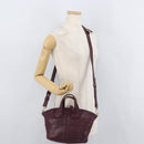 GIVENCHY Nightingale Hand Bag Leather 2way Purple Gold Auth BA12411A-24