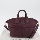 GIVENCHY Nightingale Hand Bag Leather 2way Purple Gold Auth BA12411A-25