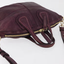 GIVENCHY Nightingale Hand Bag Leather 2way Purple Gold Auth BA12411A-6