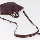 GIVENCHY Nightingale Hand Bag Leather 2way Purple Gold Auth BA12411A-9