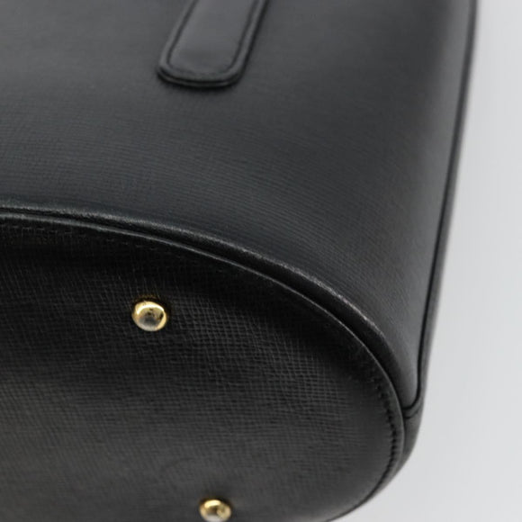 MCM Tote Bag Leather Black Gold Auth BA12413A