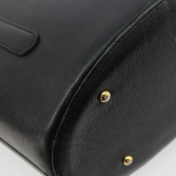 MCM Tote Bag Leather Black Gold Auth BA12413A