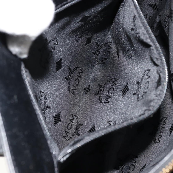 MCM Tote Bag Leather Black Gold Auth BA12413A