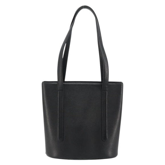 MCM Tote Bag Leather Black Gold Auth BA12413A