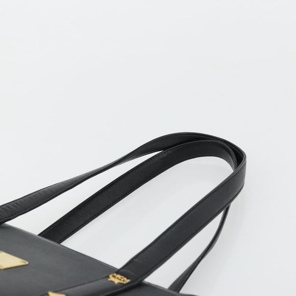 MCM Tote Bag Leather Black Gold Auth BA12413A