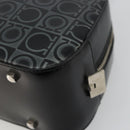 Salvatore Ferragamo Gancini Hand Bag Leather Black Silver Auth BA12414A-10