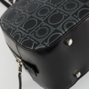 Salvatore Ferragamo Gancini Hand Bag Leather Black Silver Auth BA12414A-11