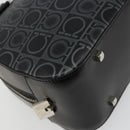 Salvatore Ferragamo Gancini Hand Bag Leather Black Silver Auth BA12414A-13