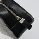 Salvatore Ferragamo Gancini Hand Bag Leather Black Silver Auth BA12414A-15