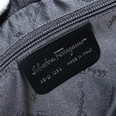 Salvatore Ferragamo Gancini Hand Bag Leather Black Silver Auth BA12414A-16