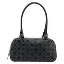 Salvatore Ferragamo Gancini Hand Bag Leather Black Silver Auth BA12414A-2