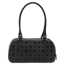 Salvatore Ferragamo Gancini Hand Bag Leather Black Silver Auth BA12414A-3