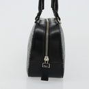 Salvatore Ferragamo Gancini Hand Bag Leather Black Silver Auth BA12414A-5