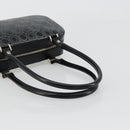 Salvatore Ferragamo Gancini Hand Bag Leather Black Silver Auth BA12414A-7