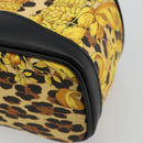 Gianni Versace Vanity Cosmetic Pouch Coated Canvas Yellow Gold Auth BA12417A-14