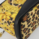 Gianni Versace Vanity Cosmetic Pouch Coated Canvas Yellow Gold Auth BA12417A-15